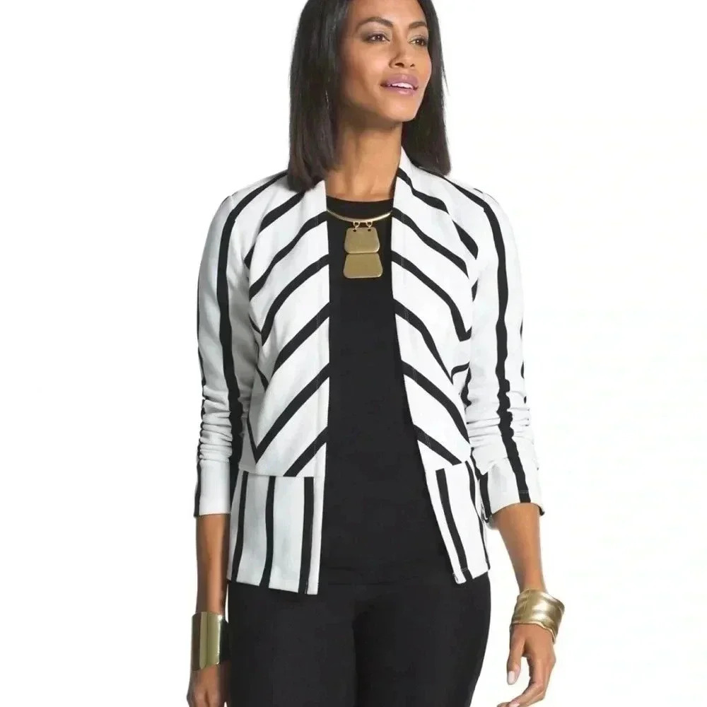 Chico’s Stripe Ottoman Jacket - Picture 9 of 9